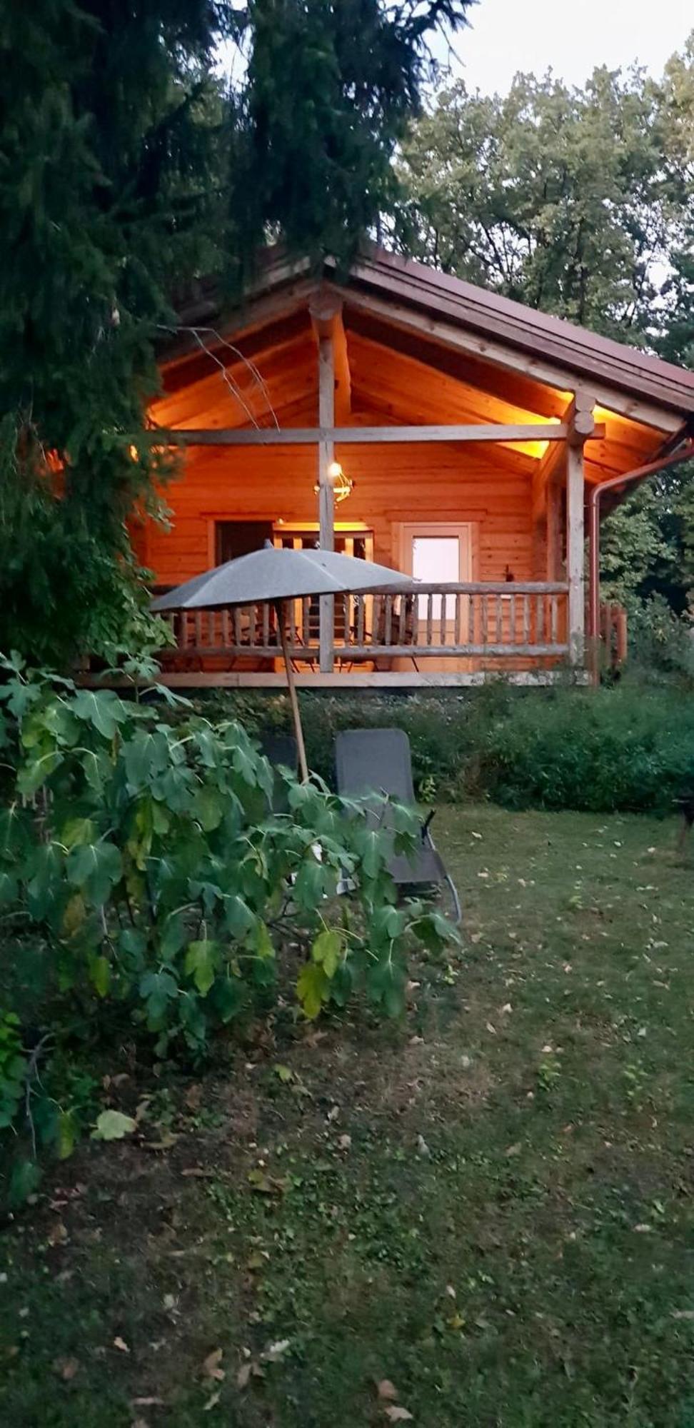 Blockhaus Chalet Mit Beheizbarem Badefass Und Infrarotsauna Auf Der Terrasse Oberschützen المظهر الخارجي الصورة